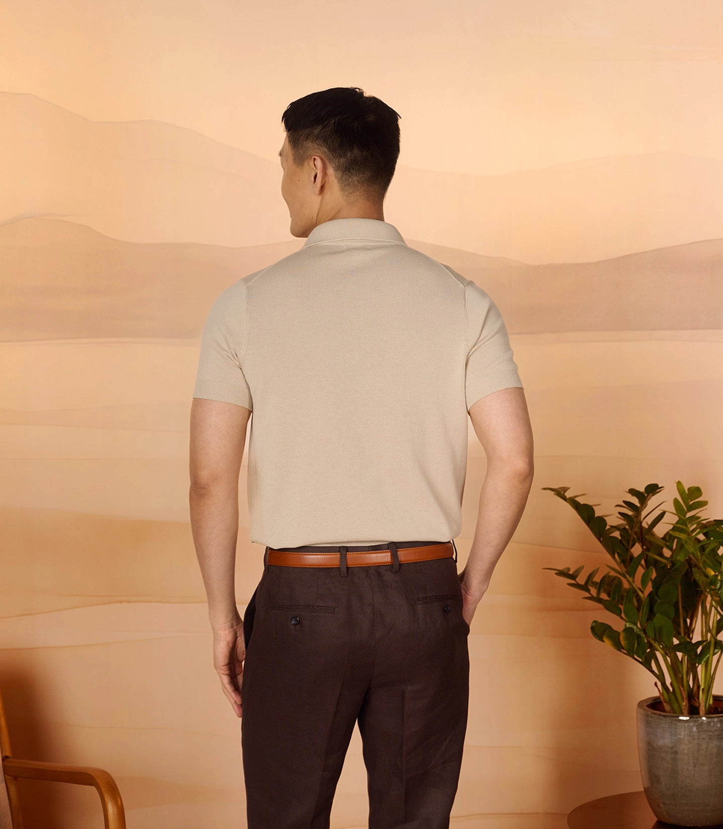 Light Taupe Cool Cotton Short Sleeve Polo